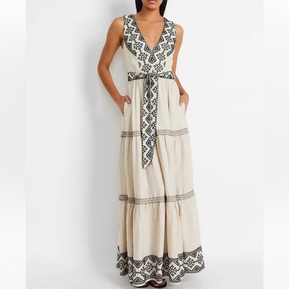 PatBo EMBROIDERY MAXI DRESS sz 2 - Picture 1 of 9